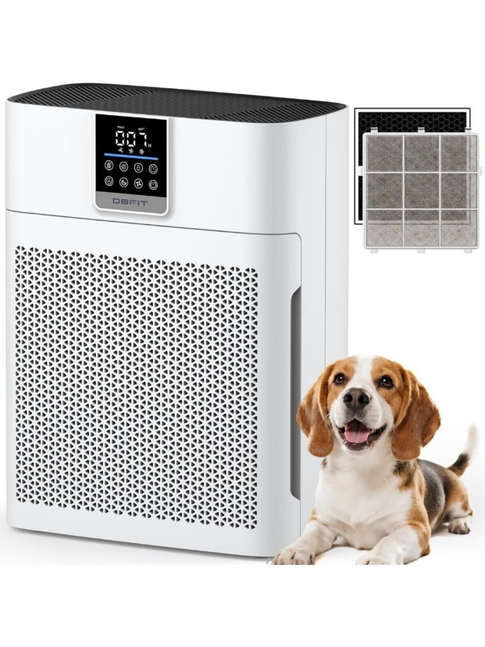 Large Room Air Purifier for Home, HEPA Filter, Washable Pre-Filter, PM2.5 Sensor